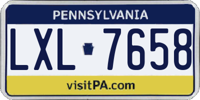 PA license plate LXL7658