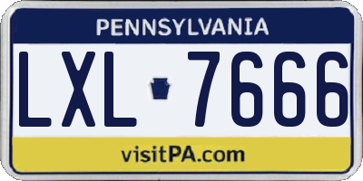 PA license plate LXL7666