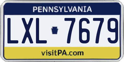 PA license plate LXL7679