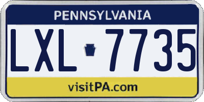 PA license plate LXL7735