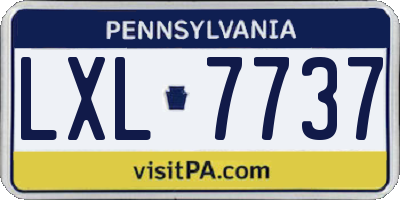 PA license plate LXL7737
