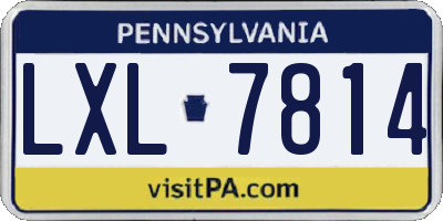 PA license plate LXL7814