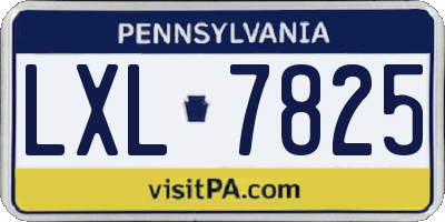 PA license plate LXL7825