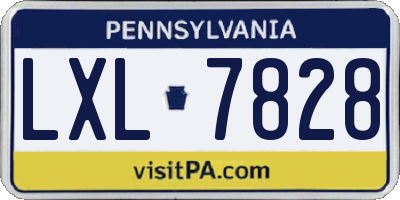 PA license plate LXL7828