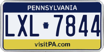 PA license plate LXL7844