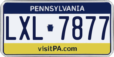 PA license plate LXL7877