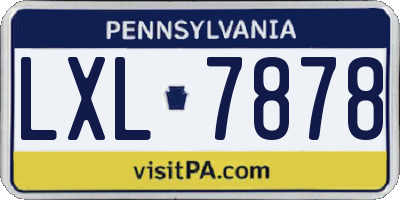 PA license plate LXL7878