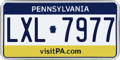 PA license plate LXL7977