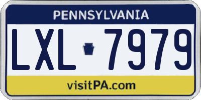 PA license plate LXL7979