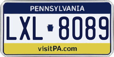 PA license plate LXL8089