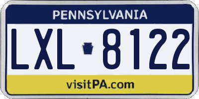 PA license plate LXL8122