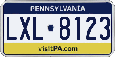 PA license plate LXL8123