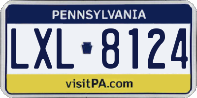 PA license plate LXL8124
