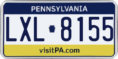 PA license plate LXL8155
