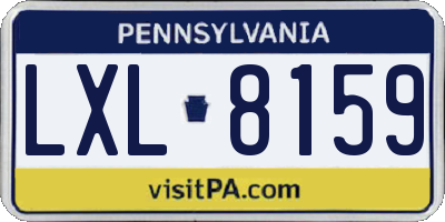 PA license plate LXL8159