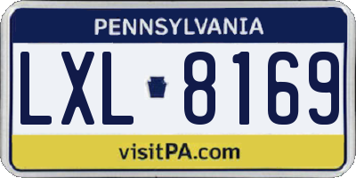 PA license plate LXL8169