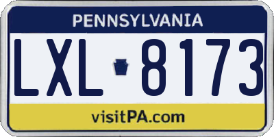 PA license plate LXL8173