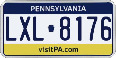 PA license plate LXL8176