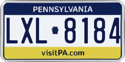 PA license plate LXL8184