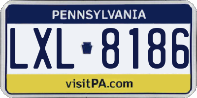 PA license plate LXL8186