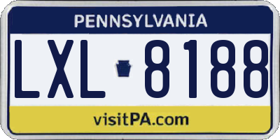 PA license plate LXL8188