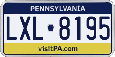 PA license plate LXL8195
