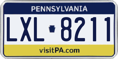 PA license plate LXL8211