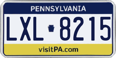 PA license plate LXL8215