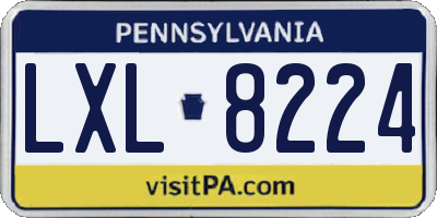 PA license plate LXL8224