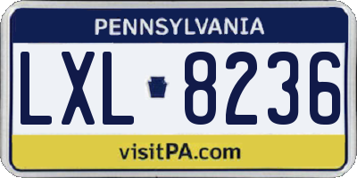 PA license plate LXL8236