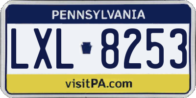 PA license plate LXL8253