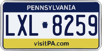 PA license plate LXL8259
