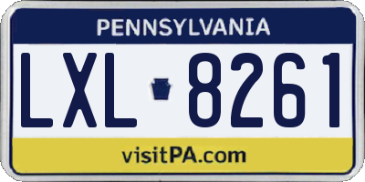 PA license plate LXL8261