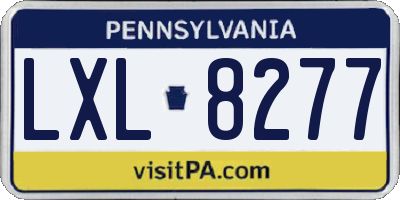 PA license plate LXL8277