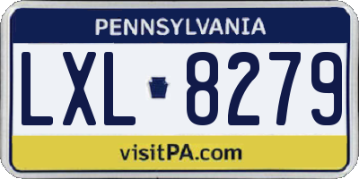 PA license plate LXL8279