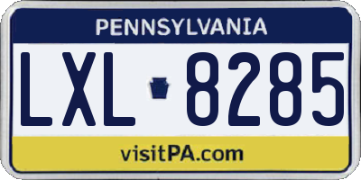 PA license plate LXL8285