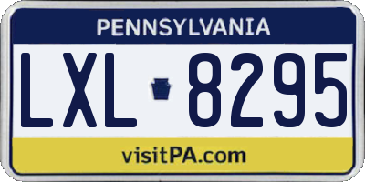 PA license plate LXL8295