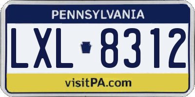 PA license plate LXL8312