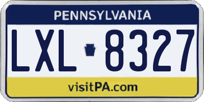 PA license plate LXL8327