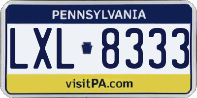 PA license plate LXL8333