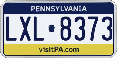 PA license plate LXL8373