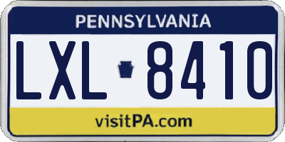 PA license plate LXL8410