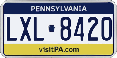 PA license plate LXL8420