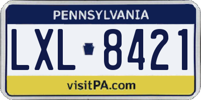 PA license plate LXL8421