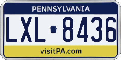 PA license plate LXL8436