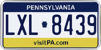 PA license plate LXL8439