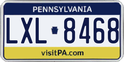 PA license plate LXL8468