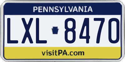 PA license plate LXL8470