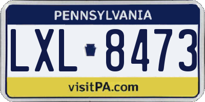 PA license plate LXL8473
