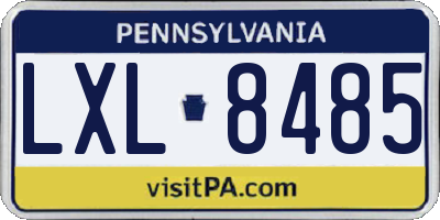 PA license plate LXL8485